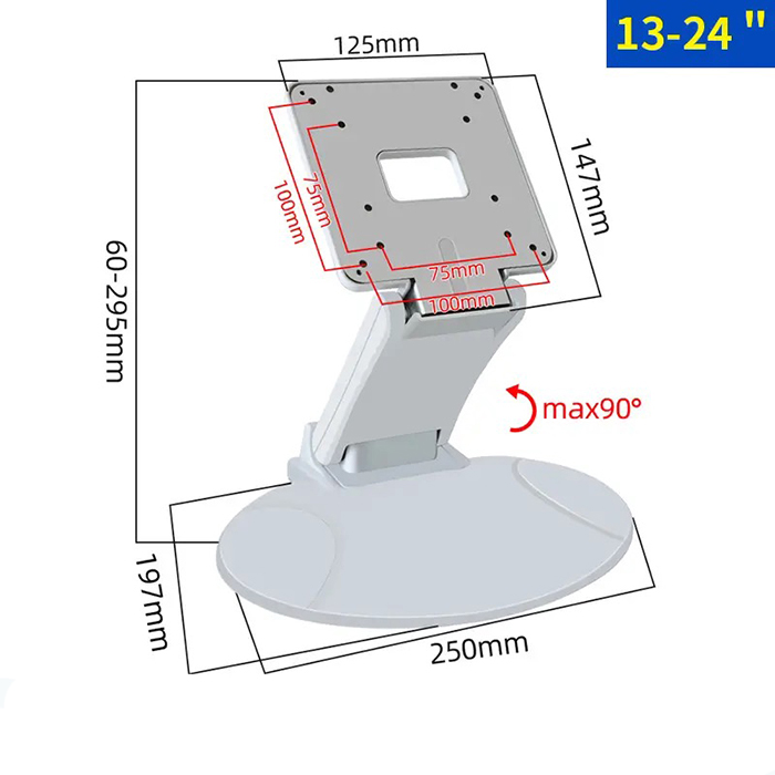 Adjustable Stable Monitor Base POS Stand / Mount Monitor Vesa Round Stand