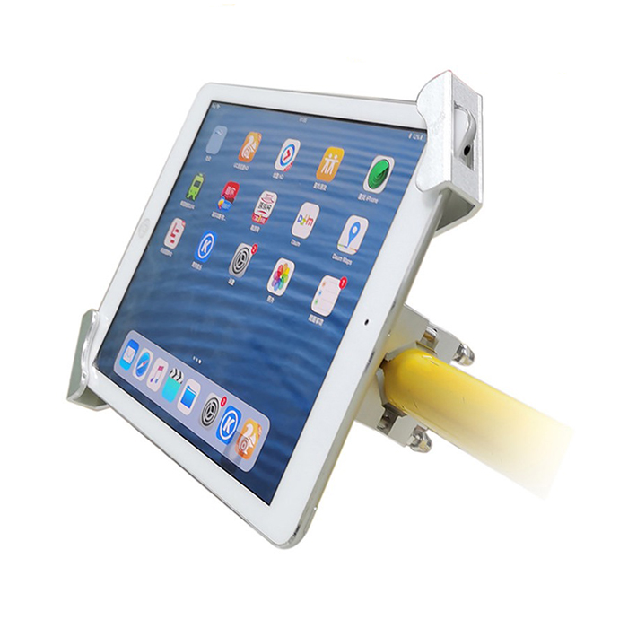 Security Cart Holder For 13 inch Stand Kiosk, Clamp Tablet PC Mount On The Shopping Trolley, Wheelchair, Skywheel